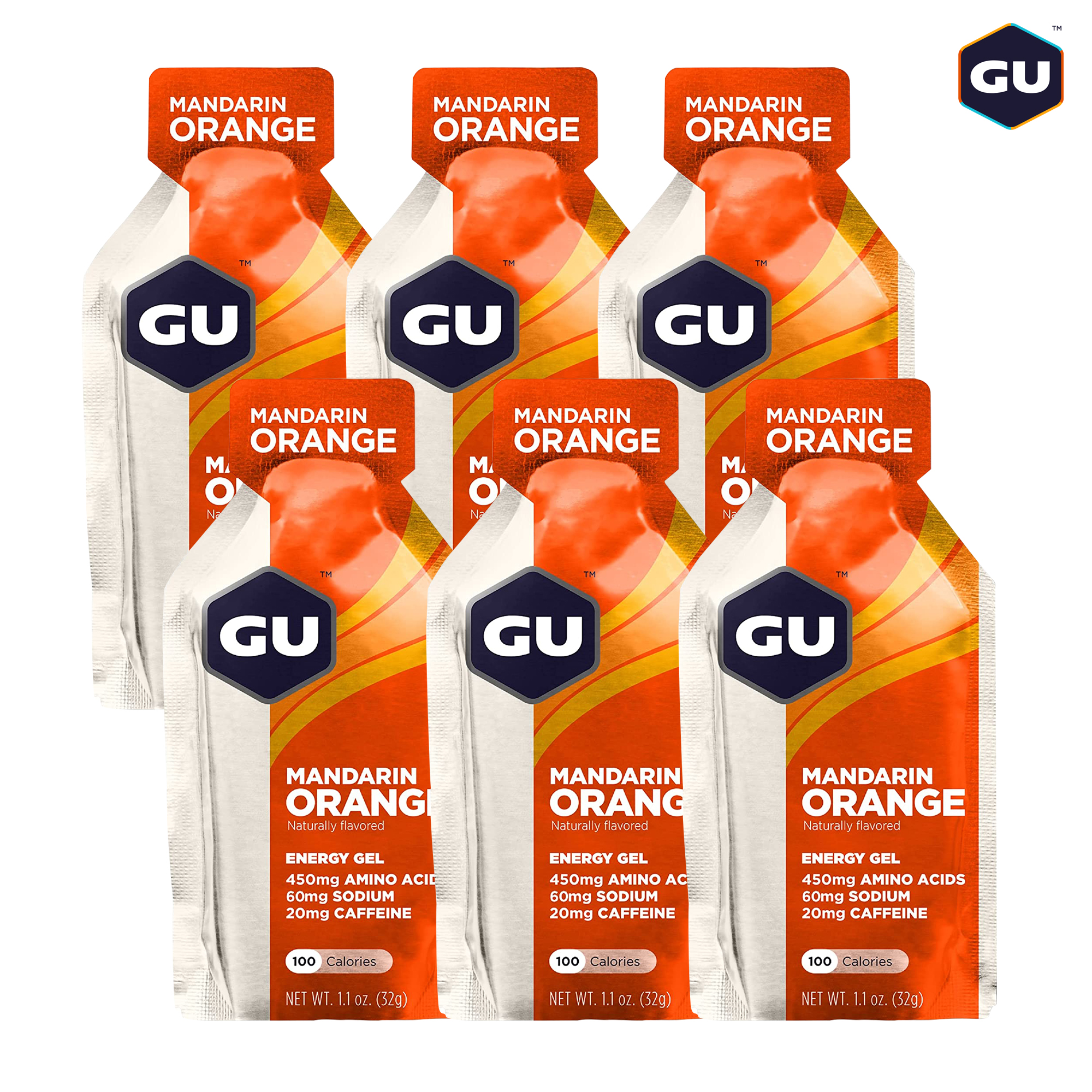 (COMBO 6 GÓI) GU Energy Gel Năng Lượng Chạy Bộ Madarine Orange - Hương Cam Thượng Hạng - Combo 6 Gói