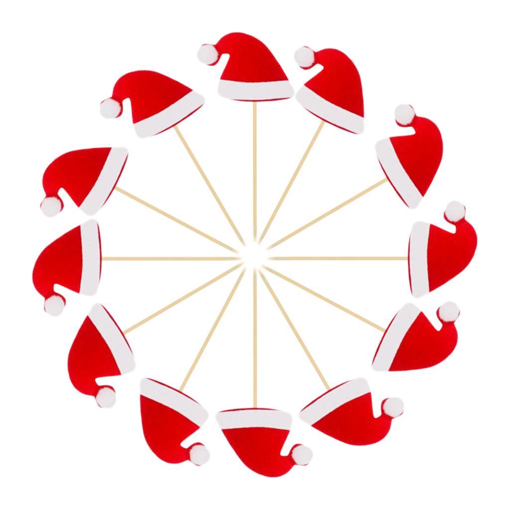 12 Pcs Christmas Cupcake Toppers Cake Topper Picks for Christmas Birthday  Shower Wedding Cake Decoration ()