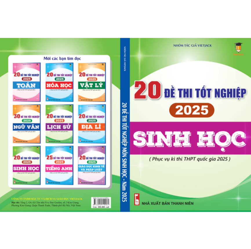 Combo - Sách bộ đề thi tốt nghiệp 2025 khối B môn Toán, Hóa, Sinh - VietJack (Mới nhất cho 2k7)