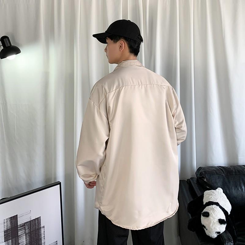 Áo Sơ Mi Nam Tay Dài Dáng Rộng Thời Trang Phong Cách