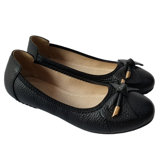 Giày Búp Bê Nữ Da Bò Biggben Cao Cấp Bb107 - 38 - Đen