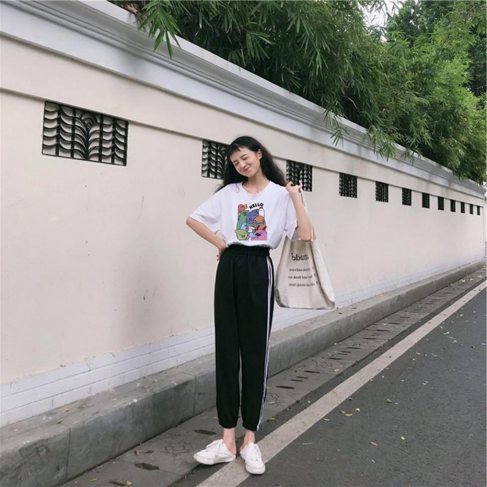 Bộ Jogger Line Phối Thun Unisex Hello S17