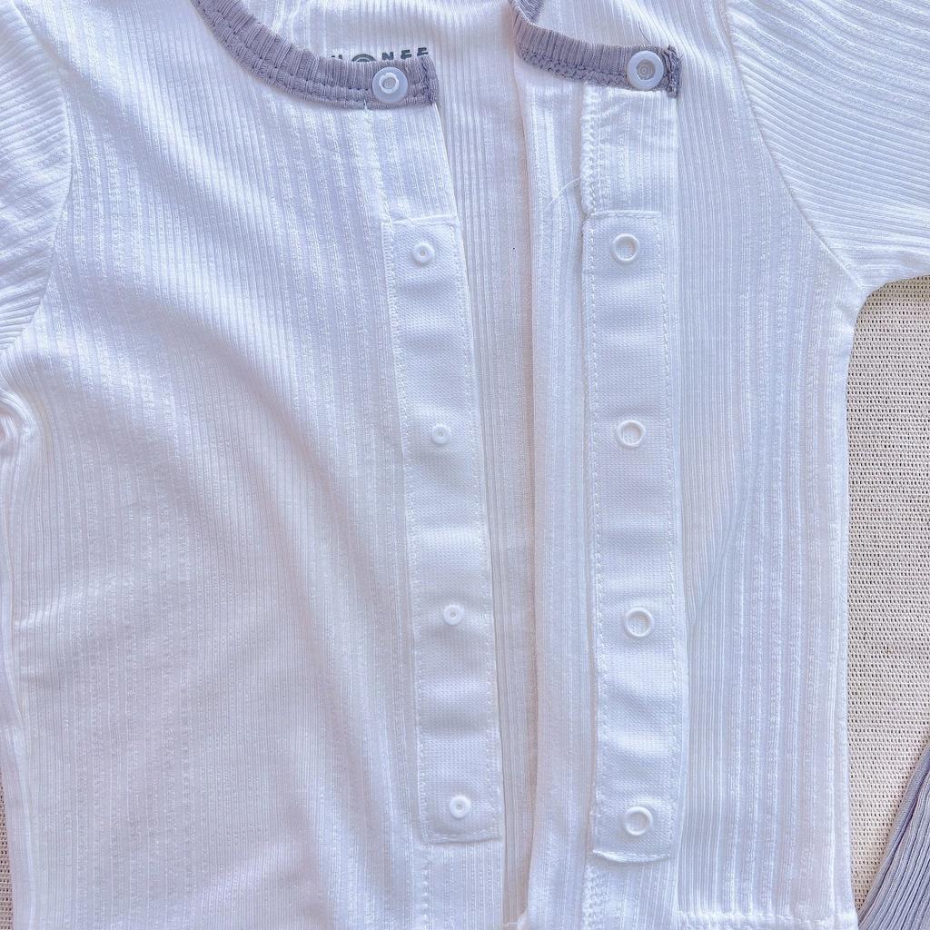 Quần áo sơ sinh cài giữa Hrnee Modal Organic size cho bé từ 3 đến 6 tháng - Hồng Pastel