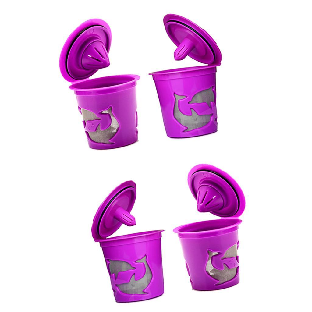 4x Reusable Coffee Capsule Cup Refillable Filter Pod for Keurig 2.0 1.0