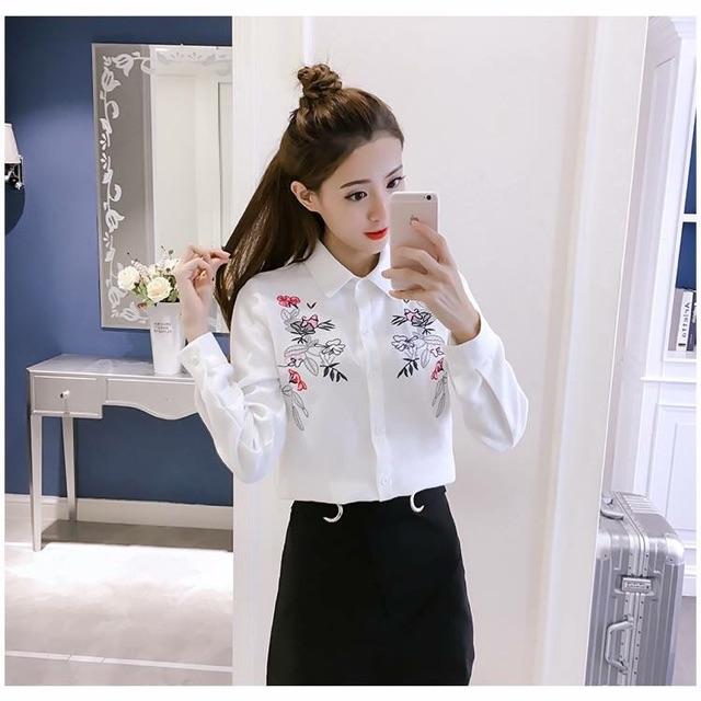 ÁO SƠ MI THÊU HOA