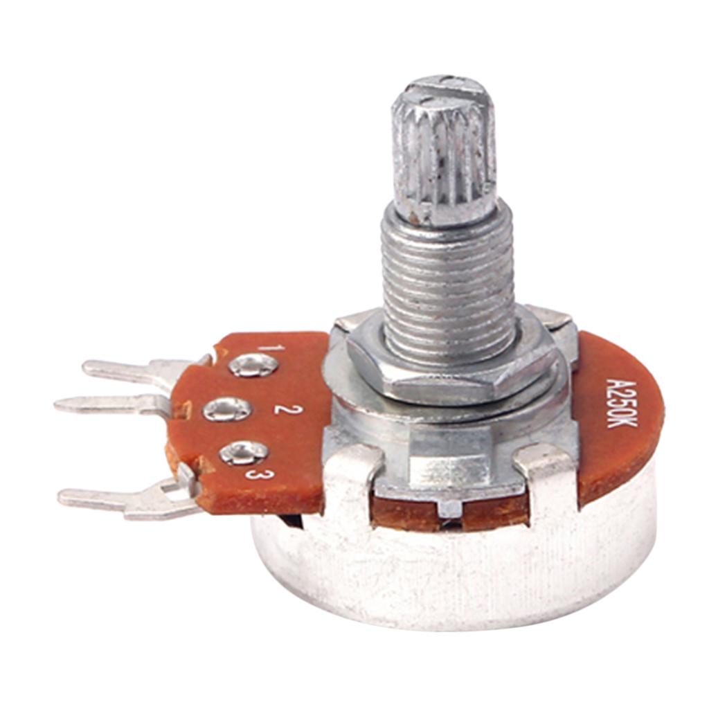 10 Pieces A250K Potentiometer Mini Guitar Push Pots 18mm Split Shaft for Electric Guitar Parts