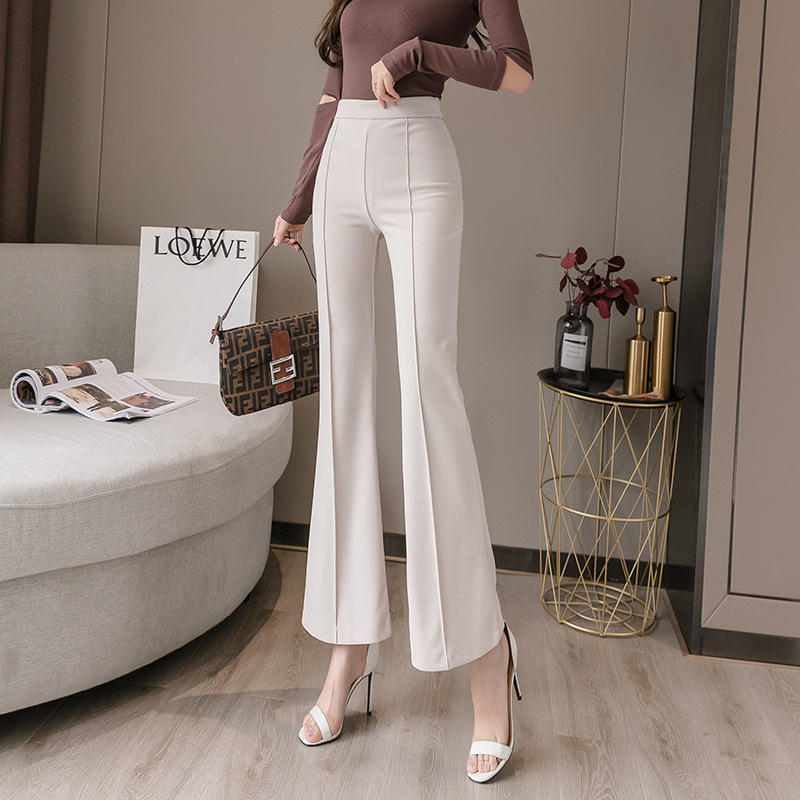 Quần ống loe khóa sườn vải tuyết mưa