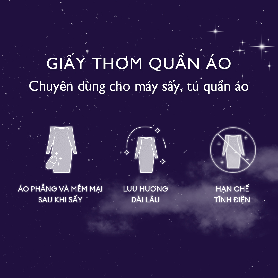 Giấy Thơm Arfum Dùng Cho Máy Sấy Làm Mềm Vải Và Chống Tĩnh Điện , Khử Mùi Tủ Giày, Tủ Quần Áo (60 Tờ/ Hộp)