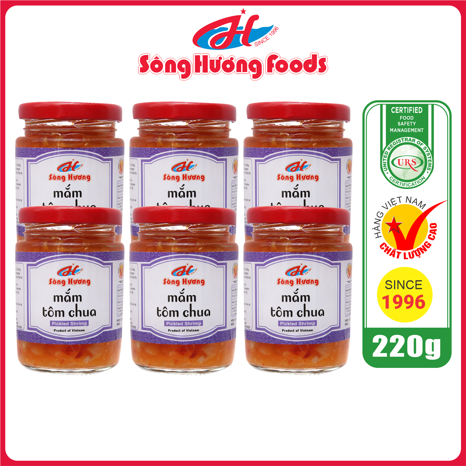 6 Hũ Mắm Tôm Chua Sông Hương Foods Hũ 220g