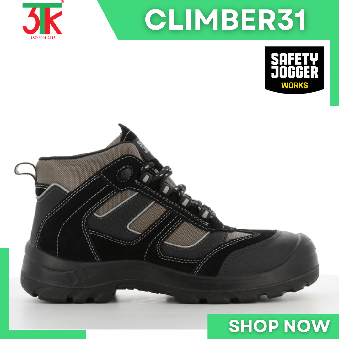 Giày Bảo Hộ Lao Động Climber31 S3 Da Cao Cấp chống đinh Chống Trơn Trượt, Chống Va Đập, Chống Tĩnh Điện trong Công Trình Xây Dựng