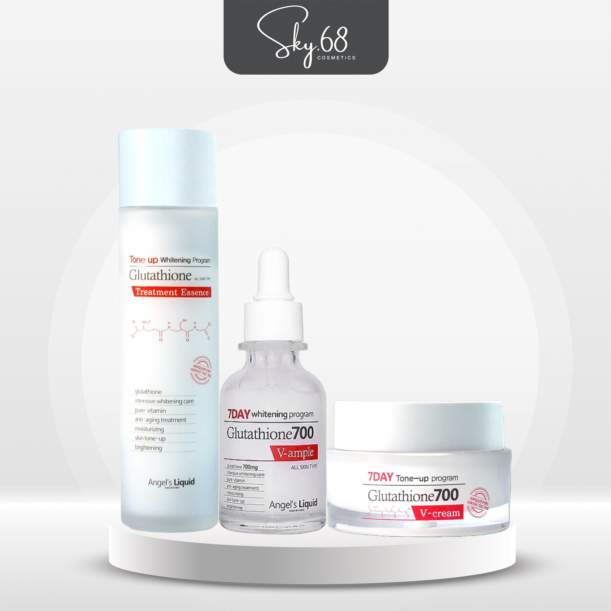 Bộ Sản Phẩm Dưỡng Da Trắng Sáng 7DAY Whitening Program Glutathione 700V