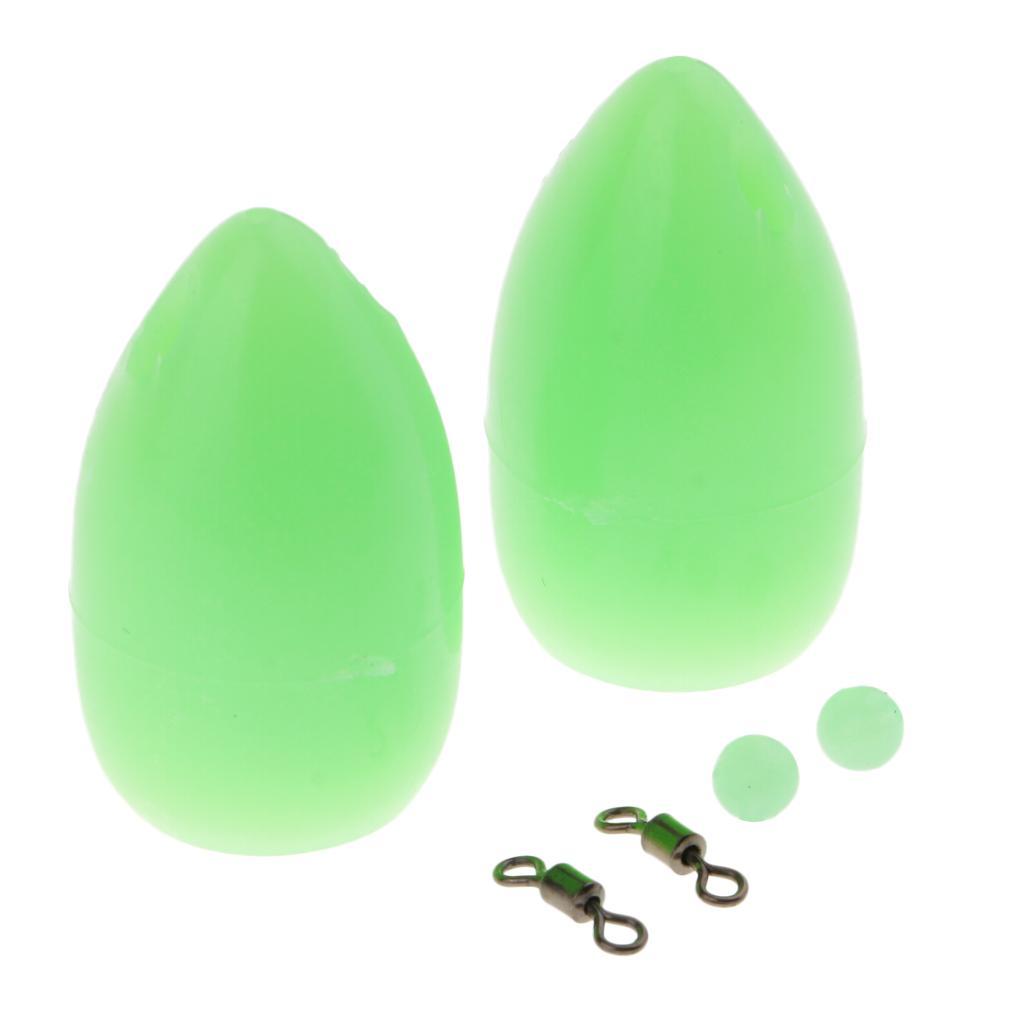2pcs Bombarda Carp Coarse Trout Bass Sea Lure Fishing Tackle with Beads and Rolling swivels 2.8cm 3.2g