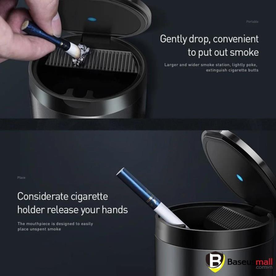 Baseus -BaseusMall VN Gạt tàn thuốc mini cao cấp dùng cho xe ô tô Baseus Premium Car Ashtray