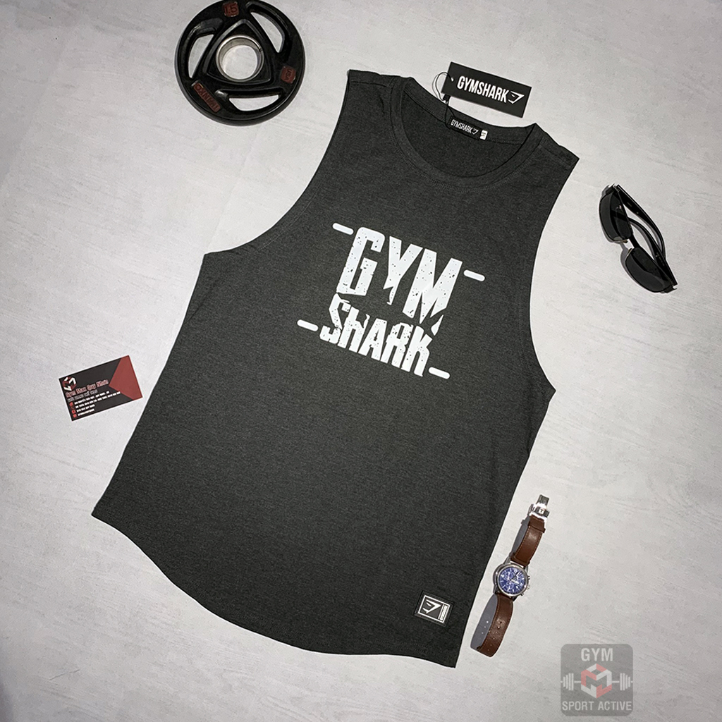 Áo ba lỗ nam thể thao áo tank tập gym nam phom đẹp thoáng mát tank Gymshar'k thun cotton 4 chiều