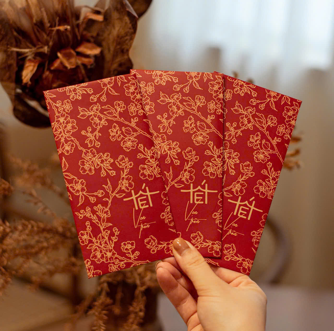 SET 60 Bao Lì Xì Tết 2026 Cao Cấp – Họa Tiết Hoa Vàng Sang Trọng – Bộ Lì Xì Tết Đỏ May Mắn - HÀNG CHÍNH HÃNG MINIIN