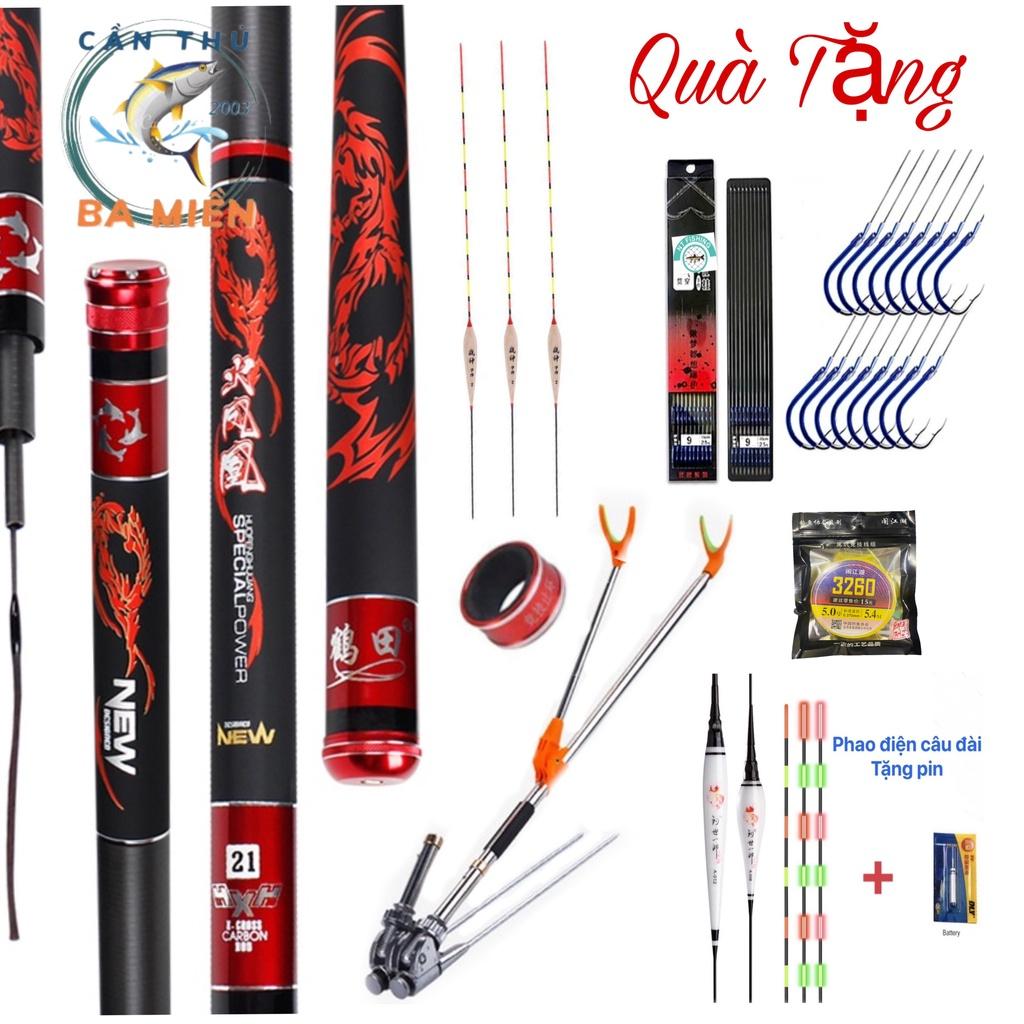 Cần câu tay Xích Long 6H tặng bộ phụ kiện săn hàng V3 Cần câu cá chuyên câu đơn câu đài Đồ Câu Việt Bắc