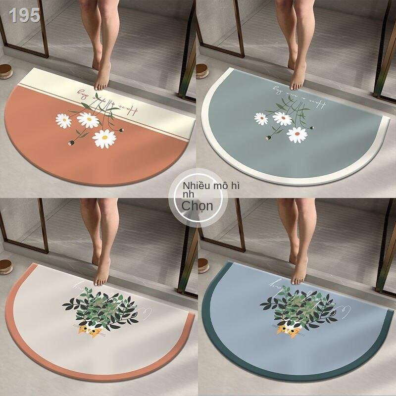 Thảm bùn tảo cát hình bán nguyệt dùng cho nhà vệ sinh và chống trơn trượt lối vào thấm hút nhanh khô tắm hộ gi