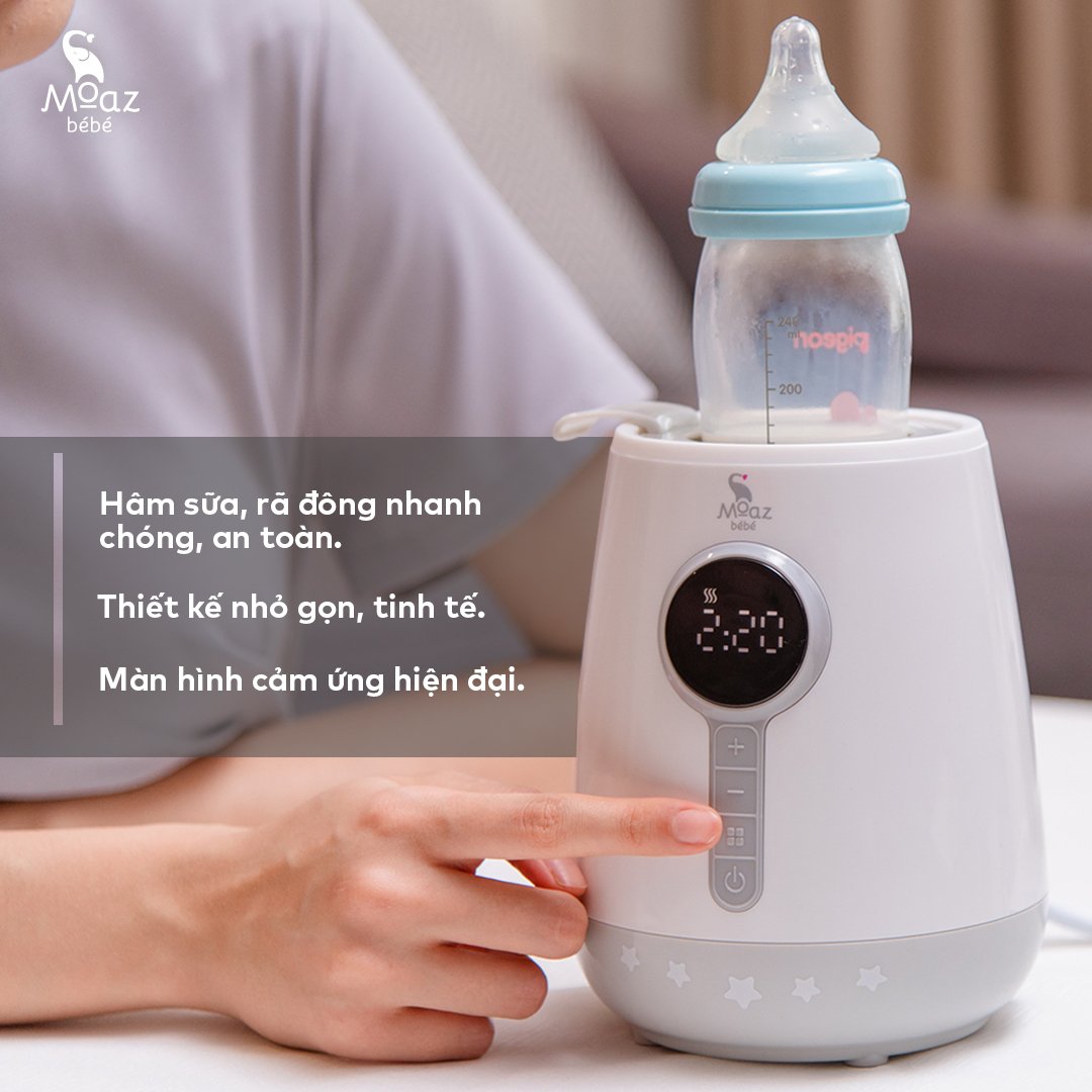 Máy hâm sữa siêu tốc Moaz bebe MB021, tiệt trùng an toàn - chính hãng bảo hành 12 tháng