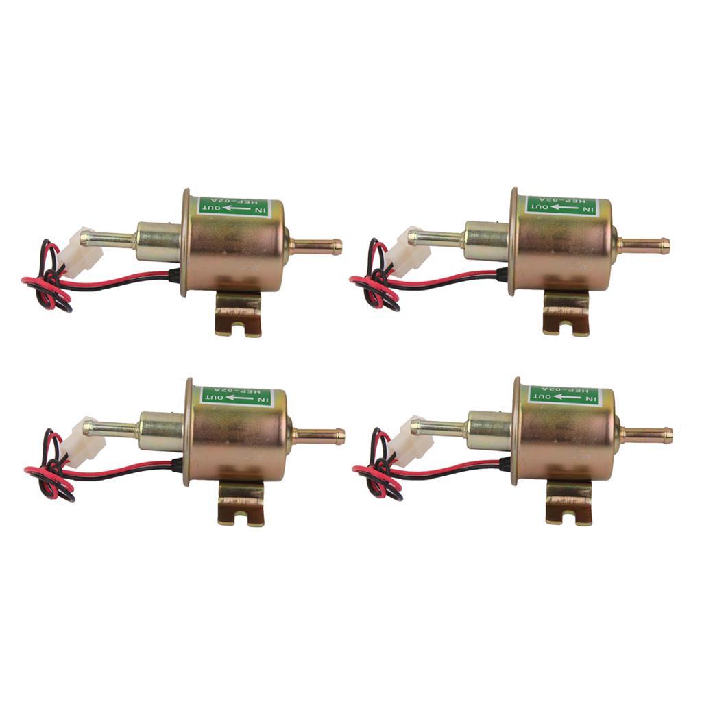 4 Pieces Universal 12V Fuel Pump HEP-02A Petrol Pump Diesel Pump Electrical Construction Machine