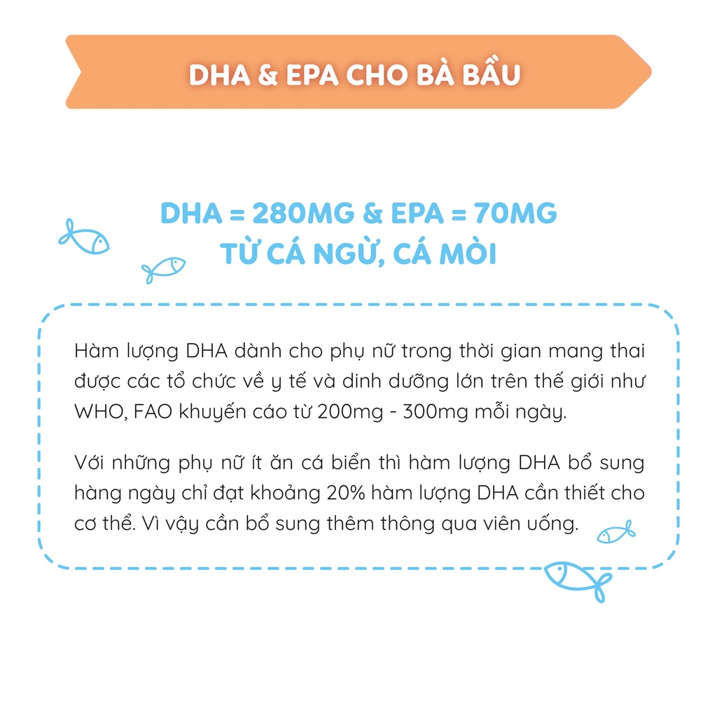 Bổ sung DHA &amp; EPA cho bà bầu Akamama (90 viên)
