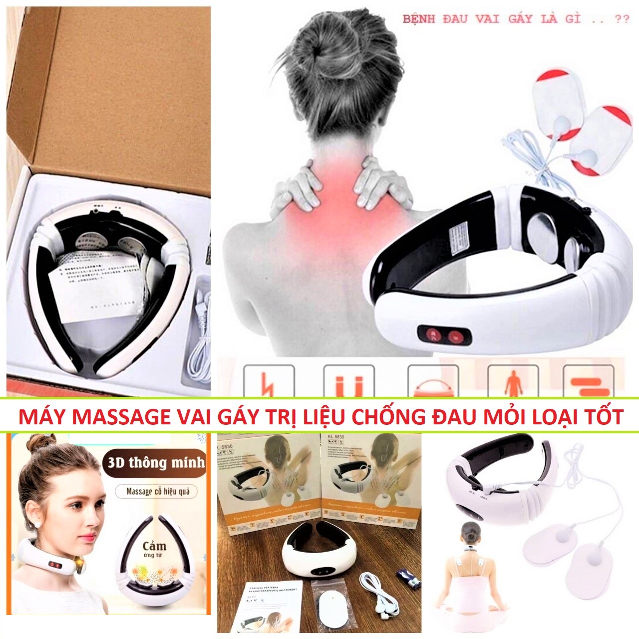 Máy thiết bị massage cổ chống đau mỏi vai gáy hiệu quả cao ngay tại nhà mẫu mới loại tốt