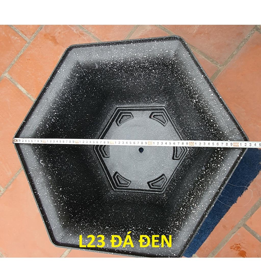 Chậu nhựa lục giác Phúc, Lộc, Thọ L23 đa sắc màu