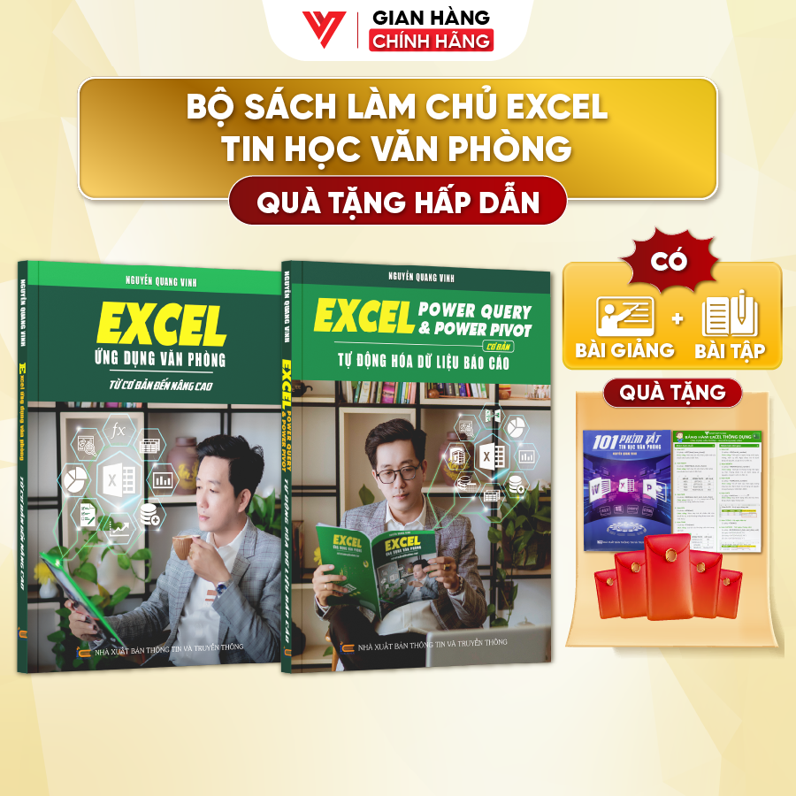 Combo 2 Sách Power Query &amp; Power Pivot Và Excel Cơ Bản Đến Nâng Cao Kèm Video Khóa Học