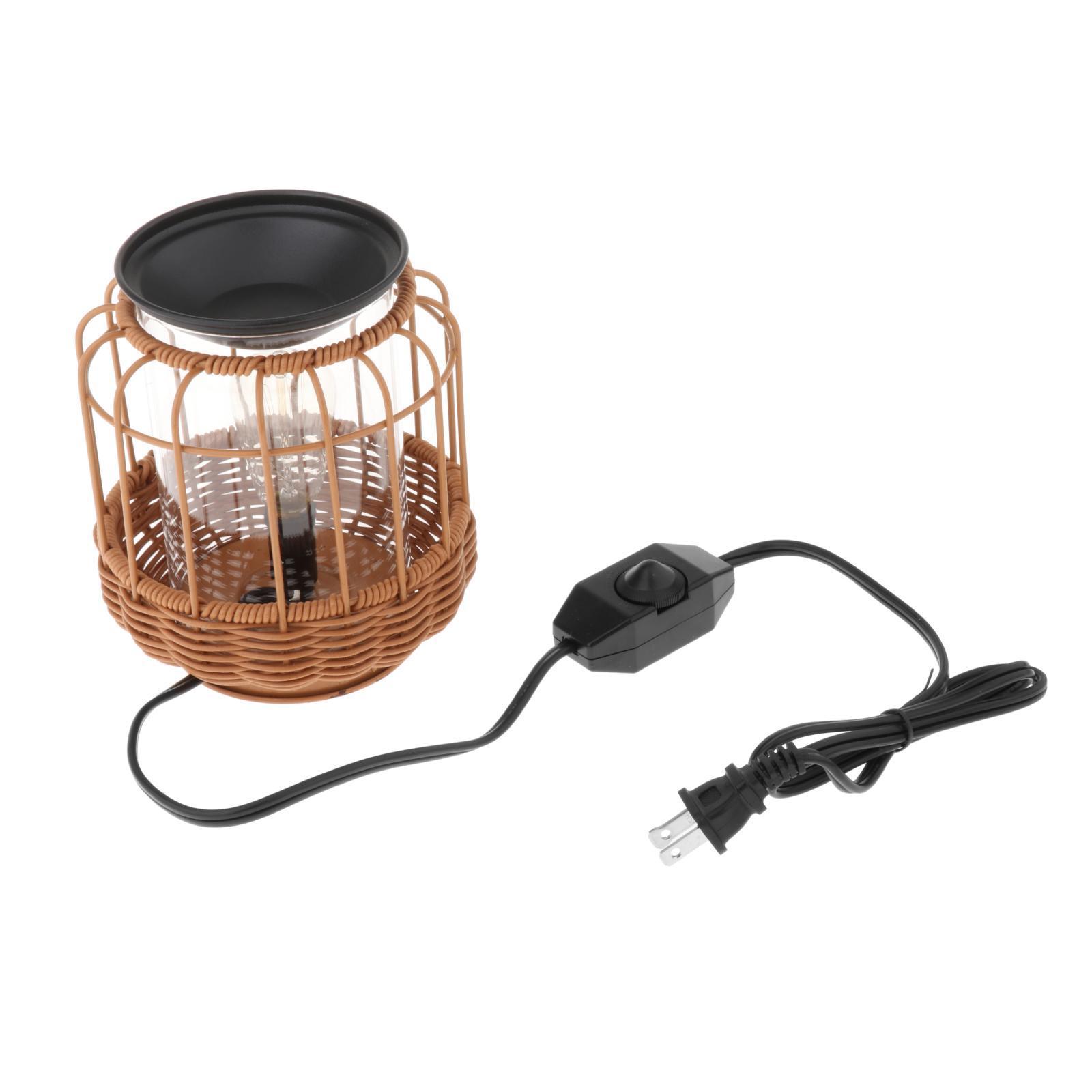 Metal Melt Warmer with Bulb Oil Burner Scented Melter Burner Night Light Melting Heater Essential Oil Warmer for Bedroom Home