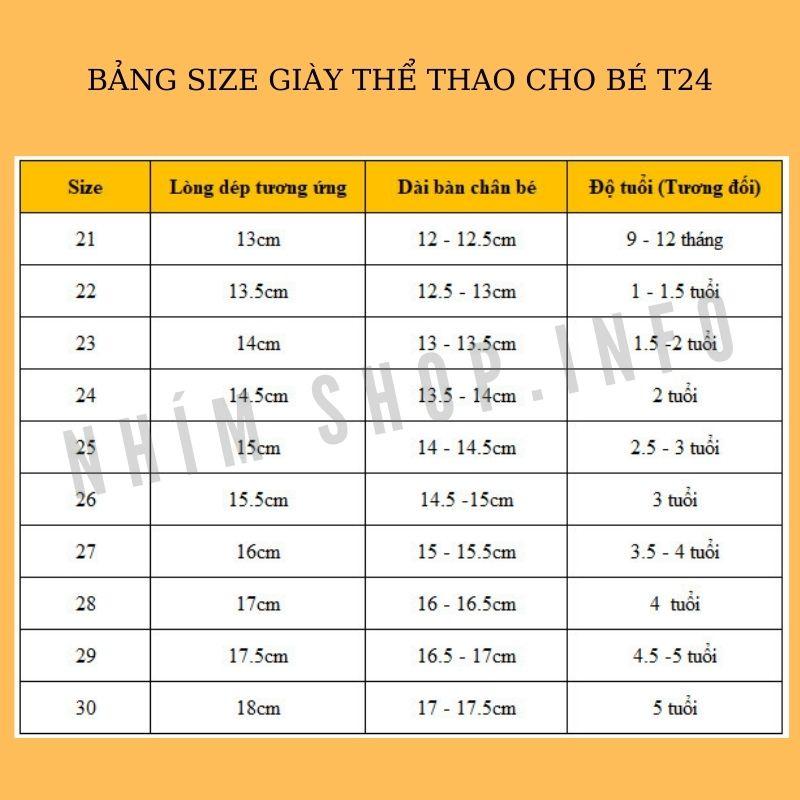 Giày thể thao bé trai bé gái thời trang - Giày cho bé 1 - 5 tuổi quai dán đế chống trơn phong cách Hàn Quốc T24