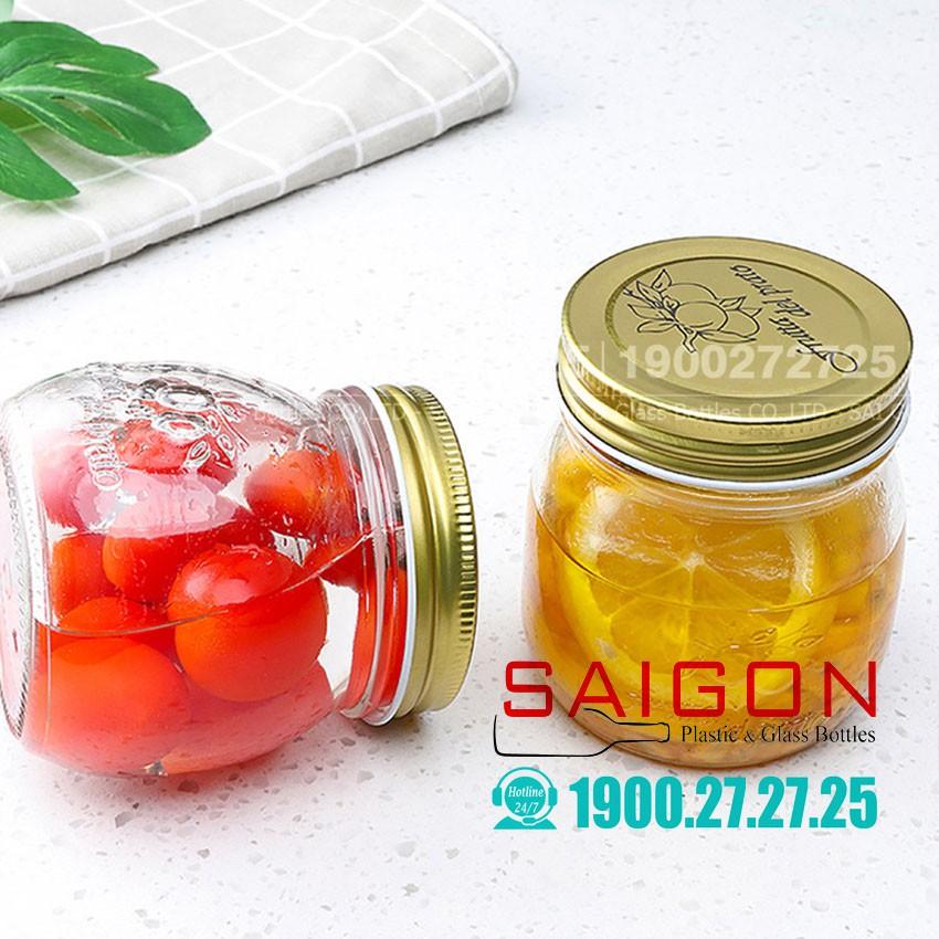 Hũ Gia Vị Mason 150ml , 300ml Nắp Nhôm Vàng | Tùy Chọn Dung Tích