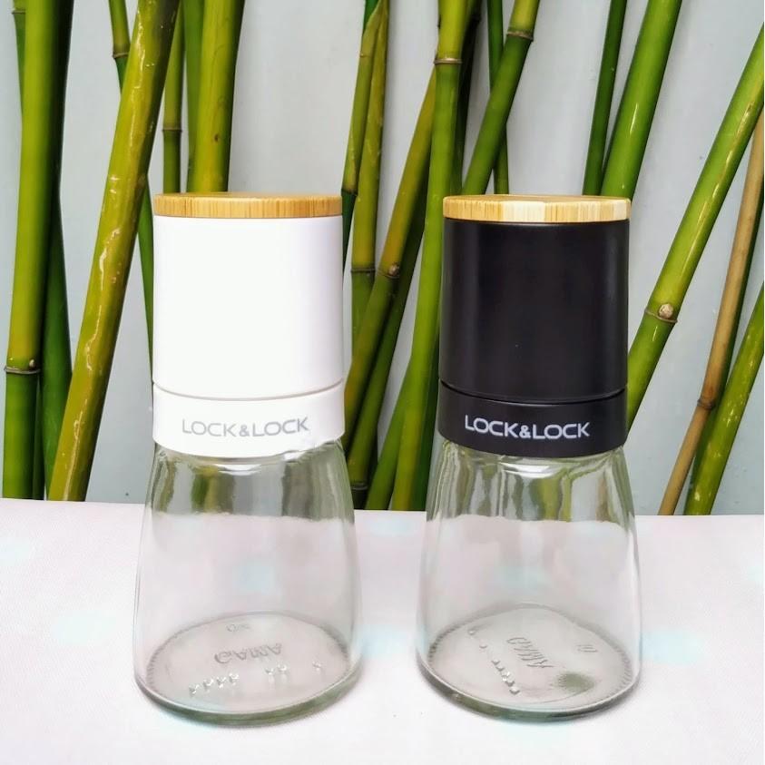 Combo 2 lọ xay tiêu thủy tinh Lock&Lock CKO115S2 140ml - Hàng chính hãng lưỡi bằng sứ -Hapos