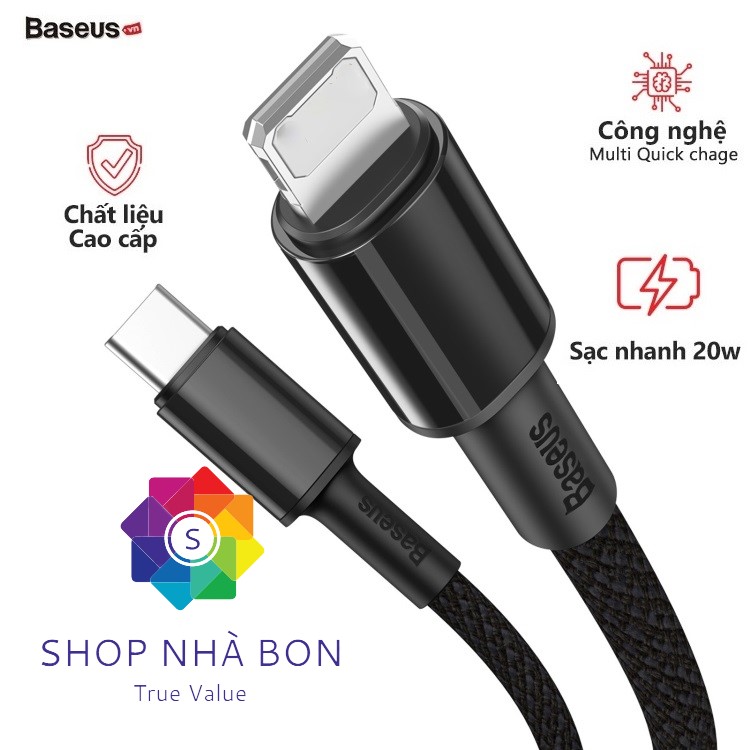 Cáp sạc Baseus PD20W Baseus High Density kết nối Type-C sang iPhone dài 100CM ( 3 màu ) - Hàng chính hãng