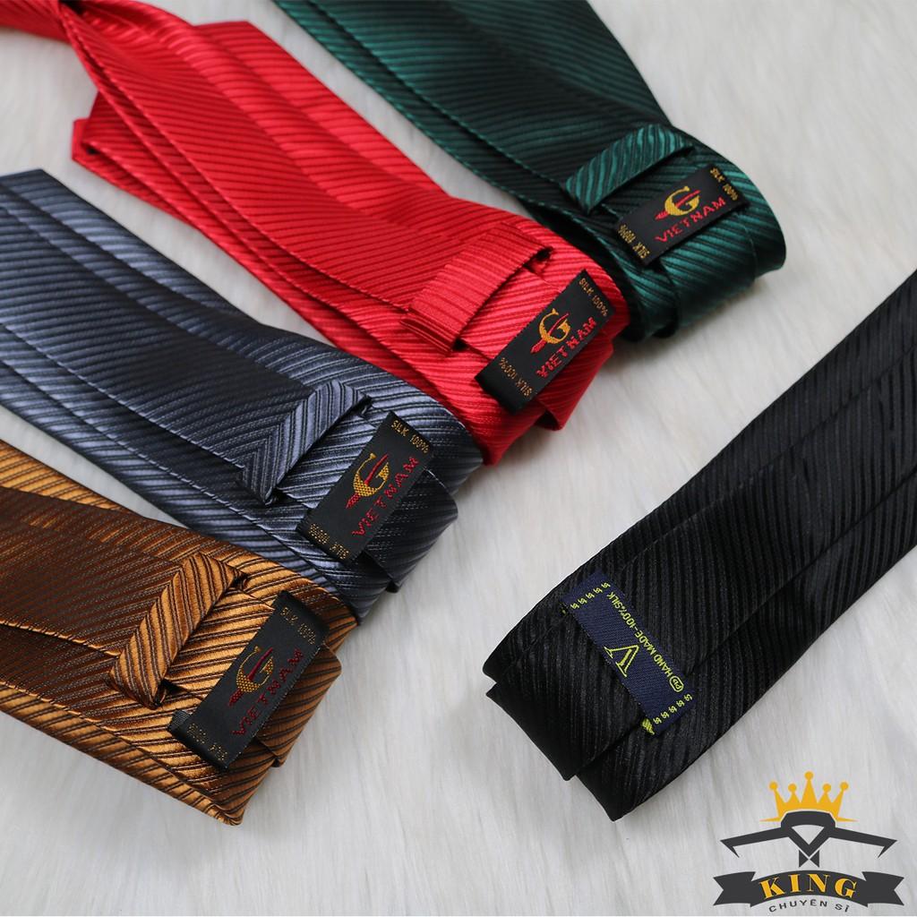 Cà vạt nam công sở KING kiểu hàng hàn quốc hiện đại sọc 3D bản 8cm C13