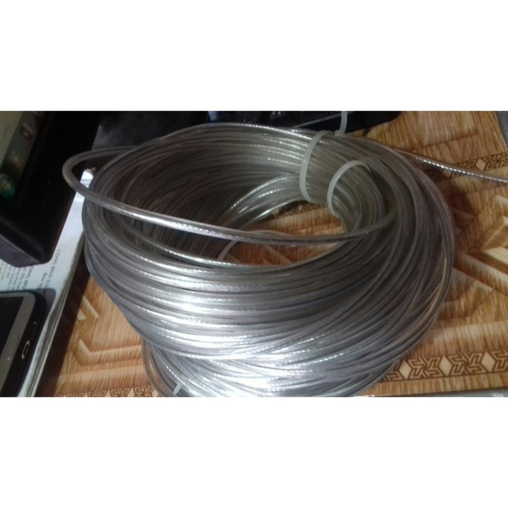 Dây cáp thép bọc nhựa phi 4. Dây cáp lụa chịu lực bọc nhựa 4mm tặng kèm tăng đơ và ốc siết cáp
