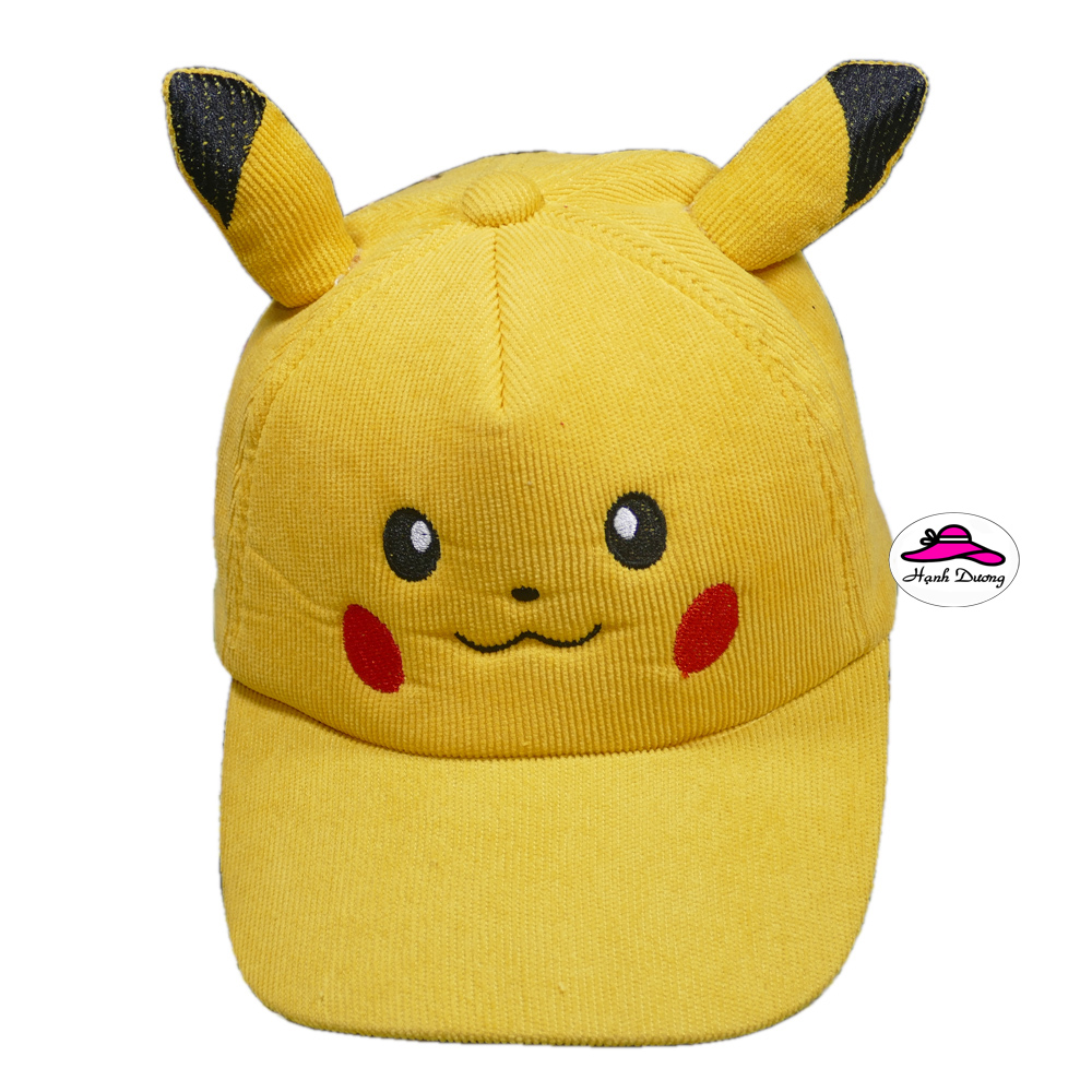 Nón kết Pikachu cho bé trai từ 3 đến 7 tuổi chất liệu vải nhung mềm mại, kiểu dáng dễ thương bắt mắt - Hạnh Dương