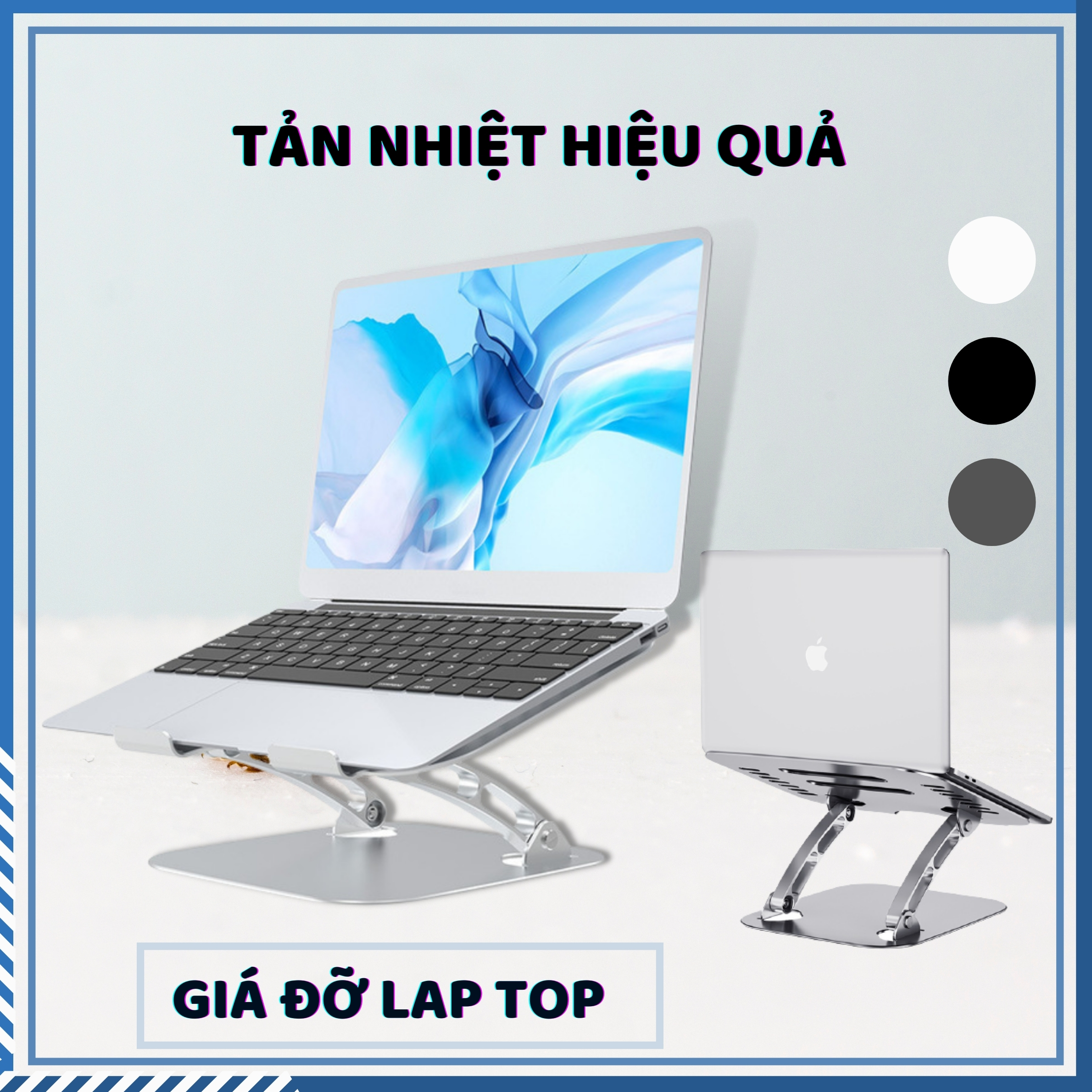 Giá Đỡ Laptop Hợp Kim Nhôm Cao Cấp, Hỗ Trợ Tản Nhiệt, Chống Trơn Trượt Tiện Lợi Dành Cho Laptop 10-17inch