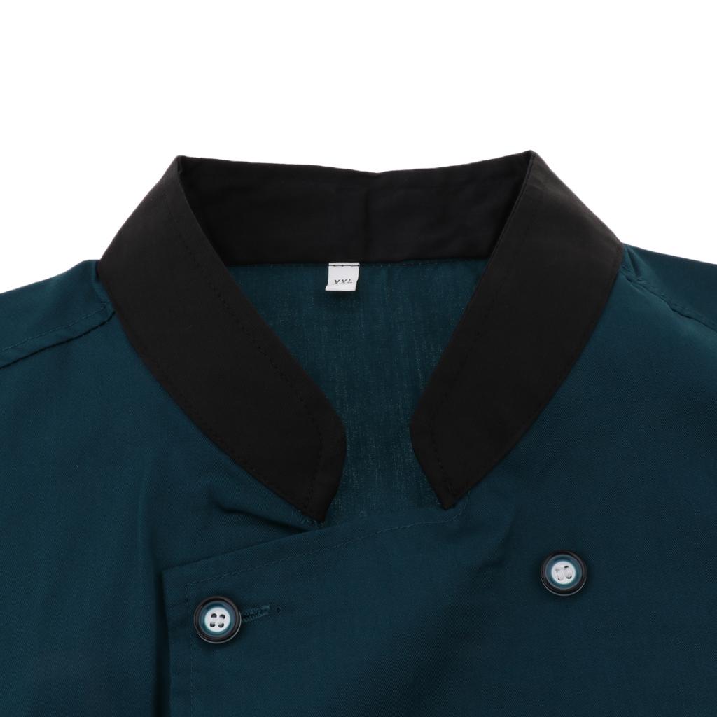 Mens Stylish Chef Uniform Short Sleeve Cook Jacket Classic Chef Coat for Food Staff