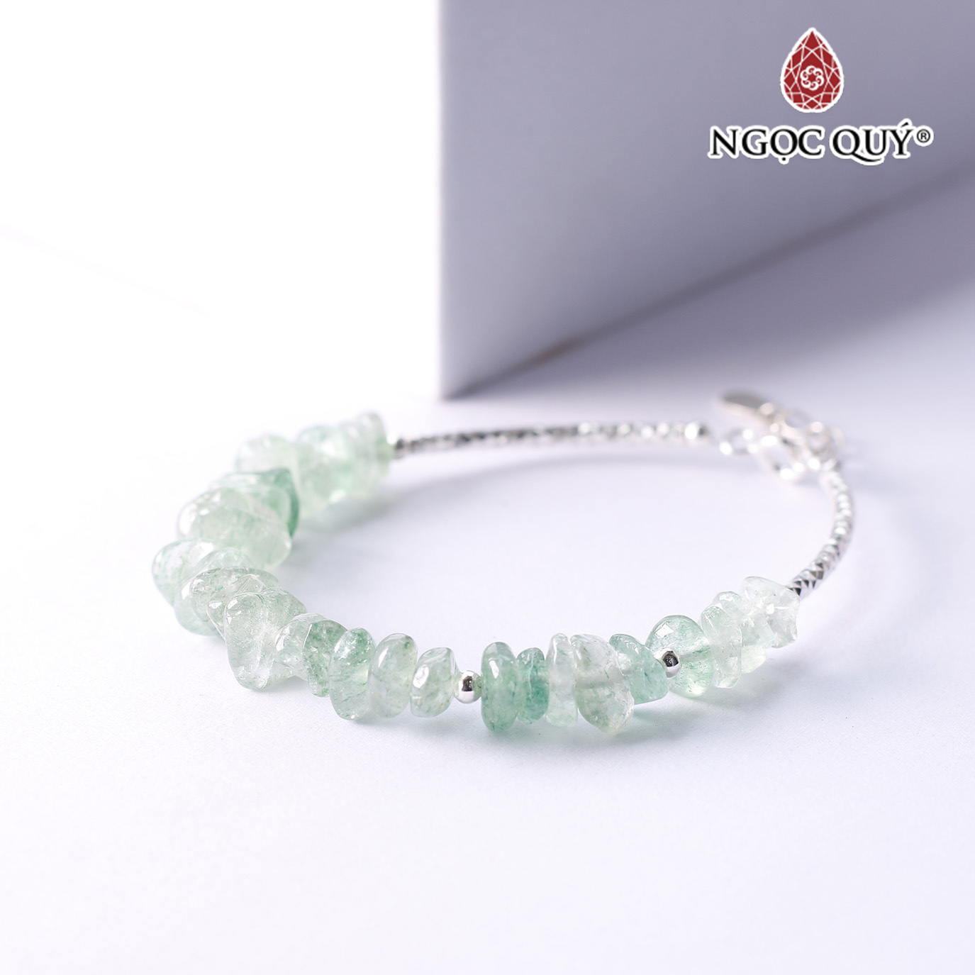 Lắc bạc đá thiên nhiên - Ngọc Quý