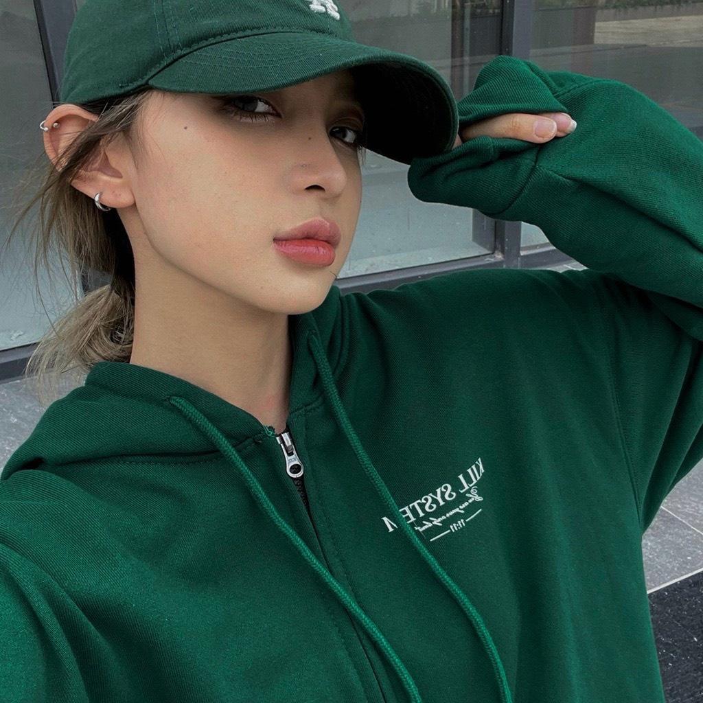 Áo Khoá hoodie zip Nỉ bông dây kéo SYSTEM form rộng Unisex Nam Nữ Vuasivuare