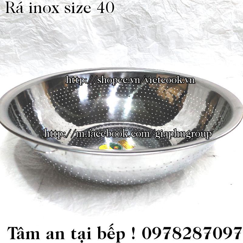 Rá inox size 40 cm loại dầy, rá vo gạo inox cao cấp