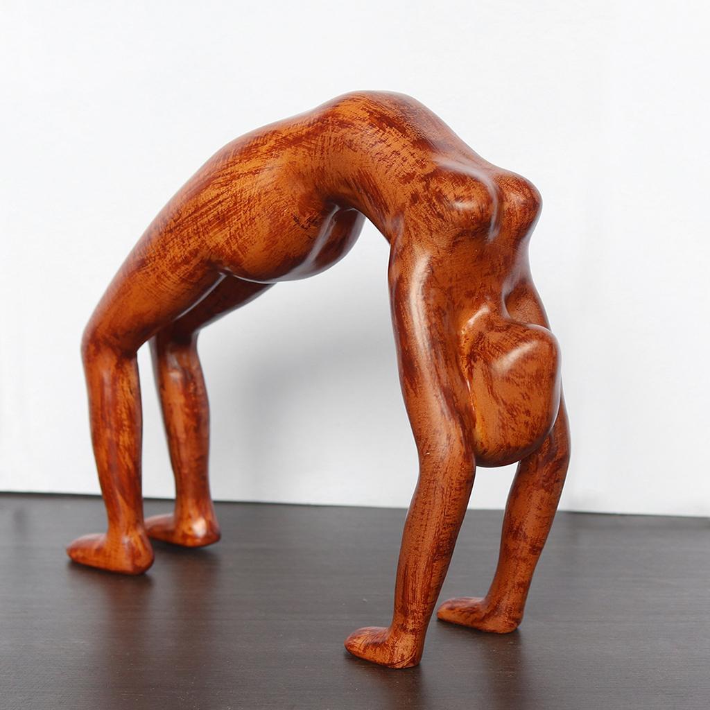 2x Female Yoga Statue Sculpture Figure Figurines Tabletop Yoga Studio Decor