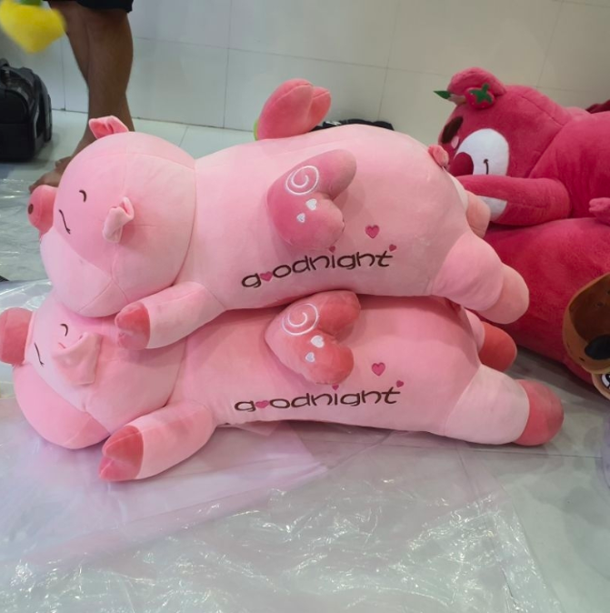 Thú nhồi bông heo cánh tiên trái tim so cute - Size từ 75cm đến 110cm - Quà tặng gấu bông heo goodnight lim dim dễ thương - Gối ôm mềm mịn cho bé