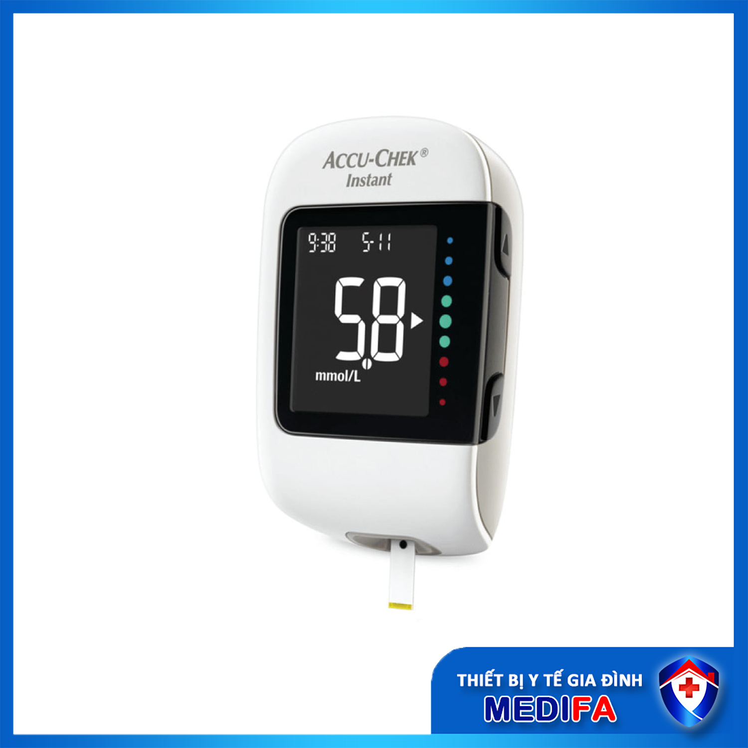 Máy Đo Đường Huyết ACCU-CHEK Instant Tiêu Chuẩn Chính Xác 10/10 Kèm 25 Que Thử &amp; 10 Kim Lấy Máu
