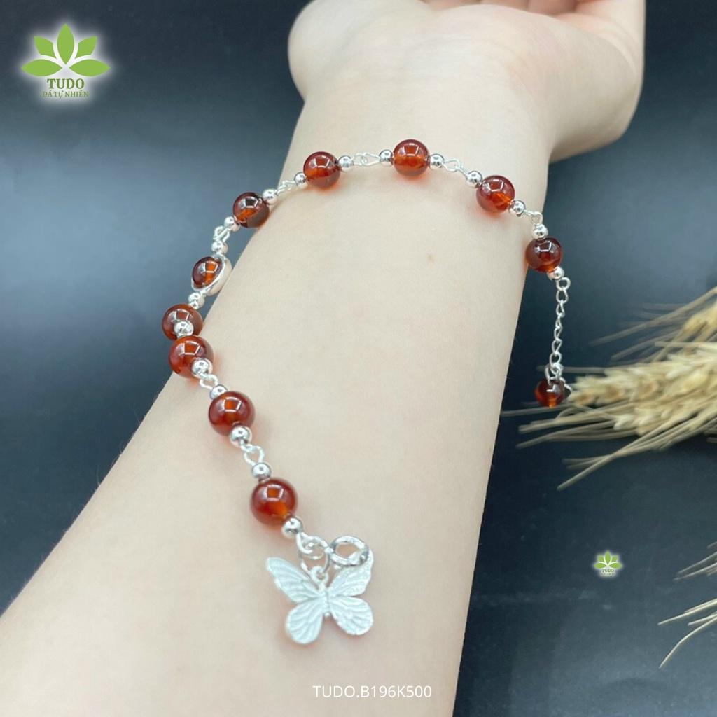 Lắc Tay Nữ Bạc Cao Cấp GN Mix Charm Hồ Điệp Mệnh Thổ, Hỏa TUDO B196K500