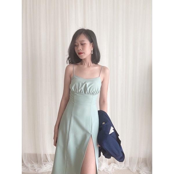 Đầm hai dây nhún ngực TIỂU DESIGN