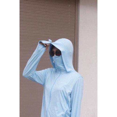 Áo chống nắng nữ vải thông hơi kim cương thiết kế KHÓA KÉO CAO CHE MẶT làm mát chống tia UV đến bảo vệ làn da