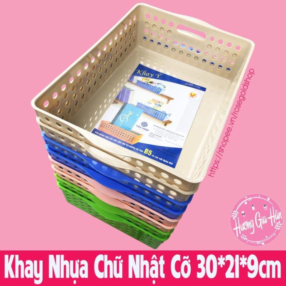 Khay Nhựa Chữ Nhật, Rổ Nhựa Cỡ A4 (35,5x26,5x8cm) &amp; B5 (30x21x8,5cm)