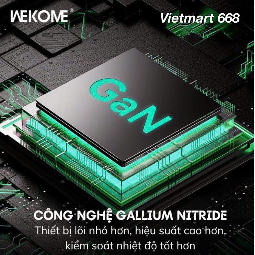 Củ Sạc Nhanh 35W WEKOME WP-U23 Hỗ Trợ Sạc Nhanh GaN 35W - Tích Hợp 2 Cổng TypeC + USB-A - Hàng Chính Hãng