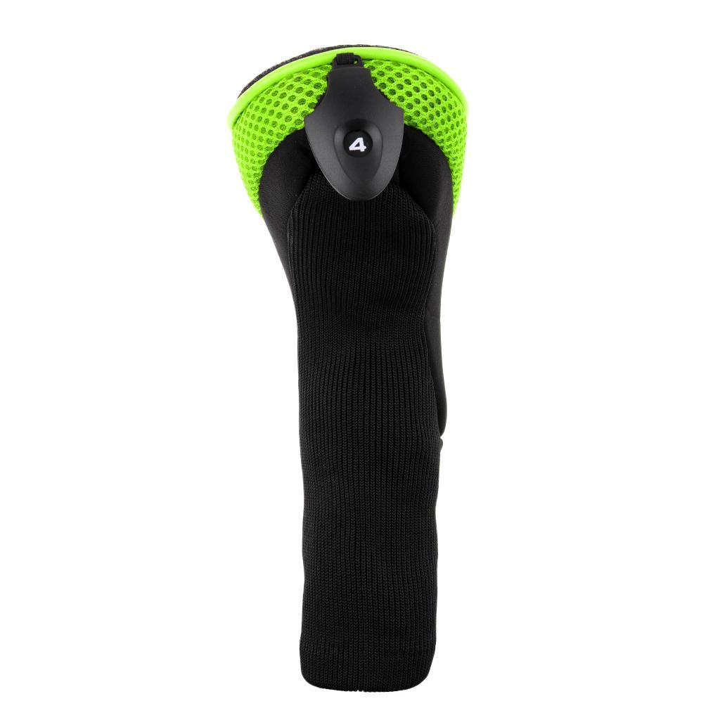 3pcs Long Neck Golf Club Head Cover Wood Headcover for  Women Black