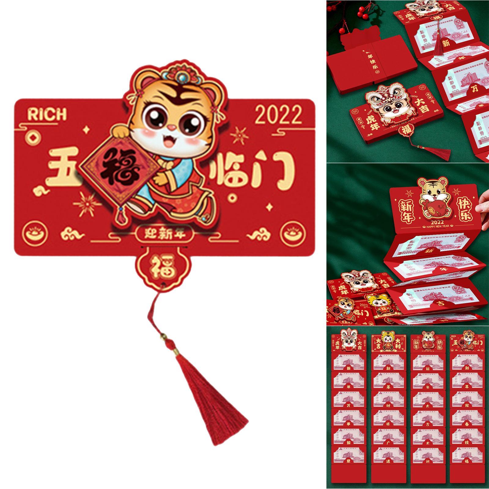 4x 6 Pieces Chinese New Year Money Envelope Spring Festival Marriage 2022 Red